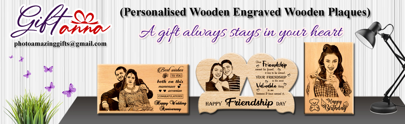 Double Heart Wooden Engraved Photo Plaque/Photo Frame Special Unique Gift